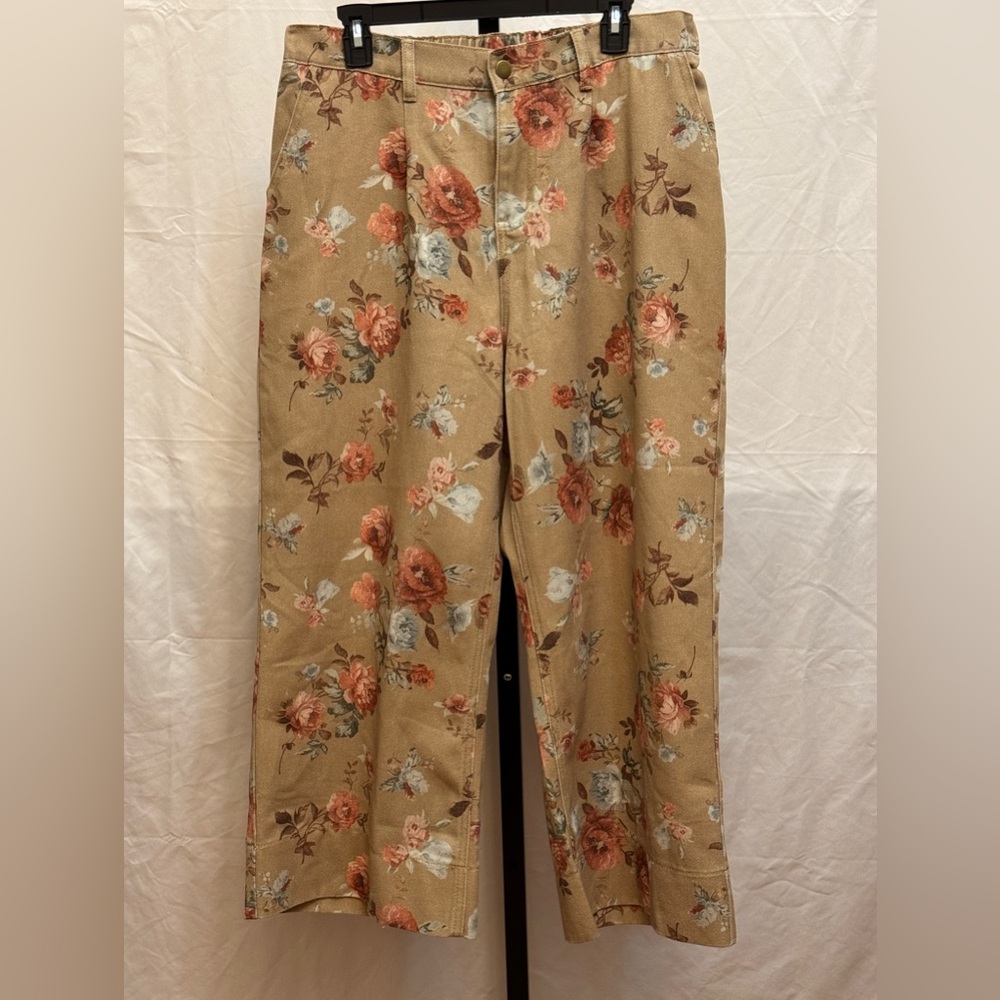 367 - Loveimgs Floral Tan Barrel Jeans